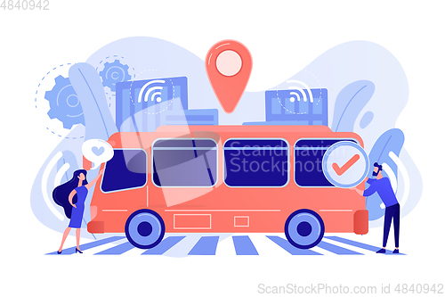 Image of Autonomous public transport concept vector illustration.