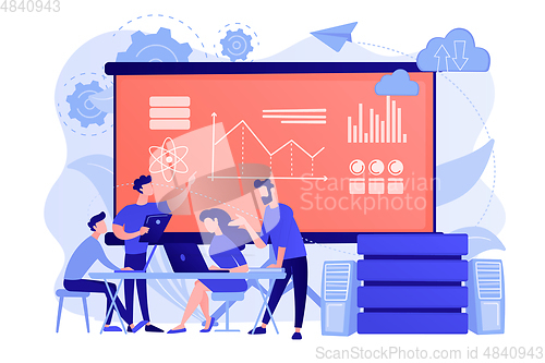 Image of Big data conference concept vector illustration.