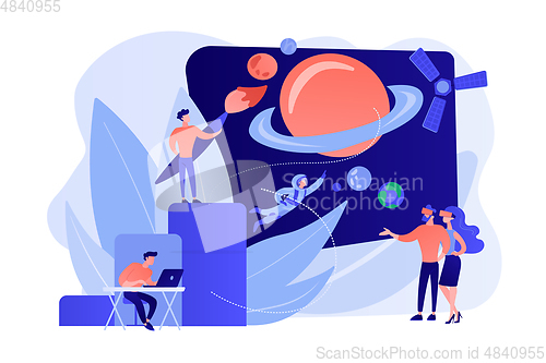 Image of Virtual world development concept vector illustration