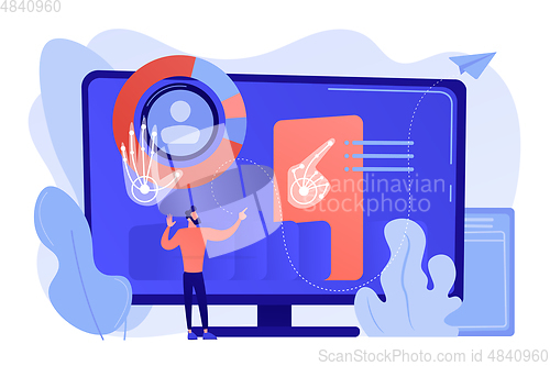 Image of Gesture recognition concept vector illustration.