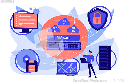 Image of Virtualization technology concept vector illustration