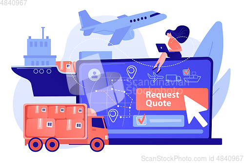 Image of Freight quote request concept vector illustration
