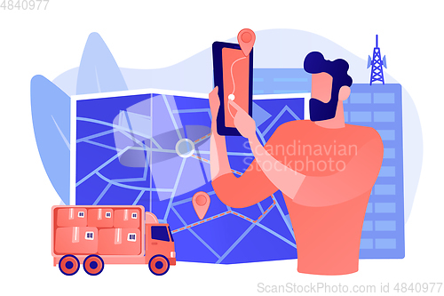 Image of Post service tracking concept vector illustration