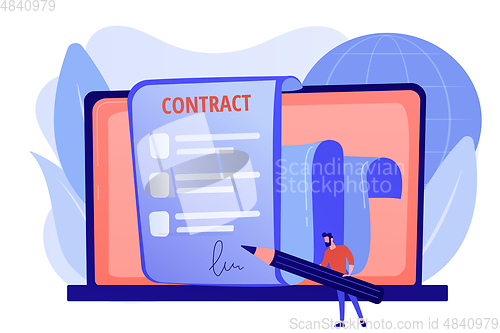 Image of Electronic contract concept vector illustration