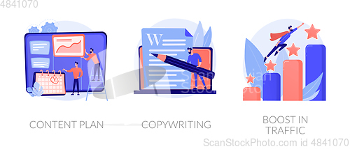 Image of Content strategy vector concept metaphors.