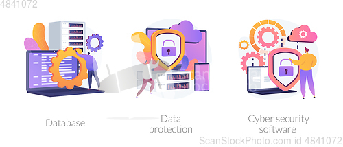 Image of Data protection metaphors set