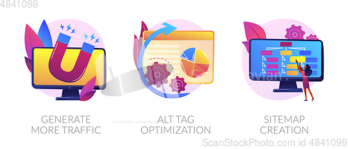 Image of SEO results vector concept metaphors.