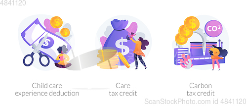 Image of Tax deduction, exemption and credit vector concept metaphors