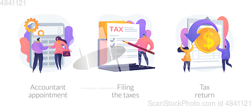 Image of Accountant appointment vector concept metaphors.