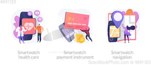 Image of Smartwatch applications use vector concept metaphors