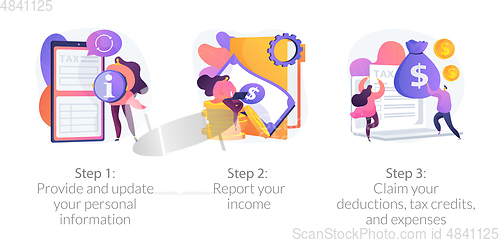 Image of Tax accounting process flowchart vector concept metaphors