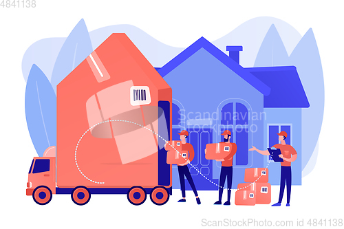 Image of Moving house services concept vector illustration.