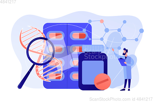 Image of Biopharmacology products concept vector illustration.