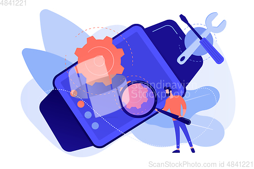 Image of Mobile device repair concept vector illustration.
