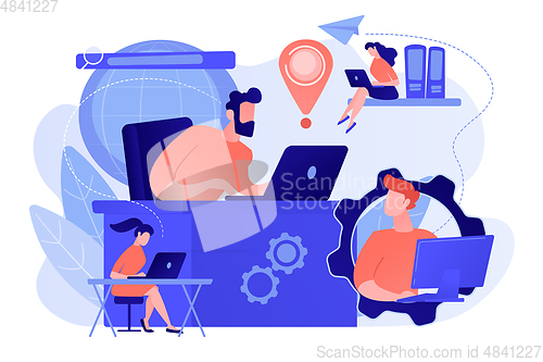 Image of Global network connection concept vector illustration.