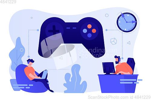 Image of Gaming disorder concept vector illustration.