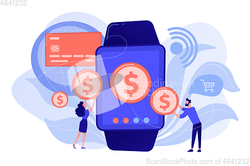 Image of Smartwatch payment concept vector illustration.