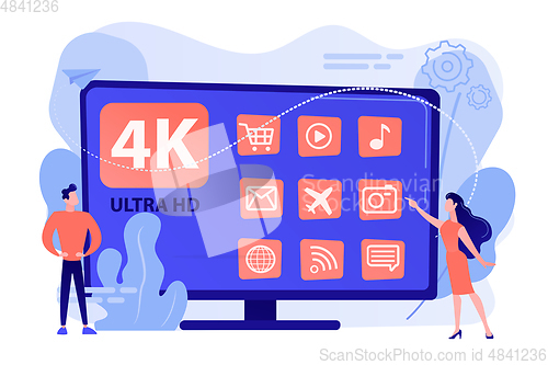 Image of UHD smart TV concept vector illustration.