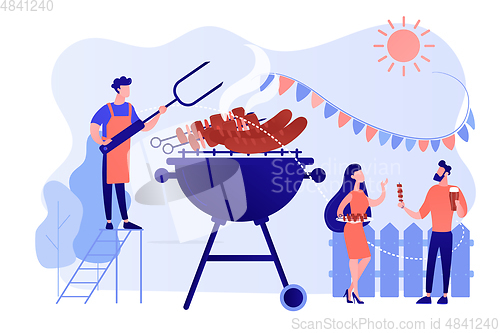 Image of Backyard party concept vector illustration.