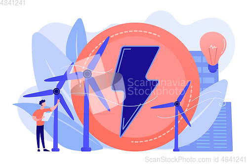 Image of Wind power concept vector illustration.