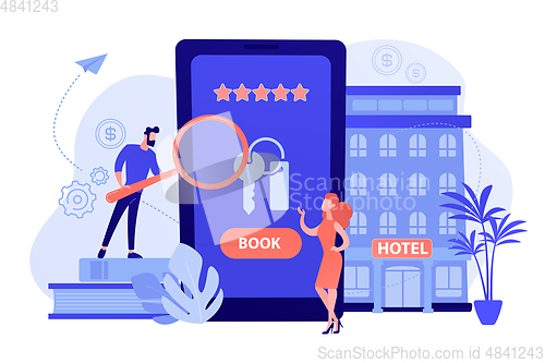 Image of Booking hotel concept vector illustration