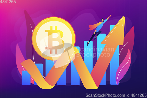 Image of Cryptocurrency makes comeback concept vector illustration