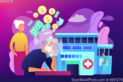 Image of Healthcare expenses of retirees concept vector illustration.