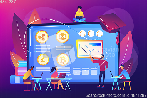 Image of Cryptocurrency trading courses concept vector illustration