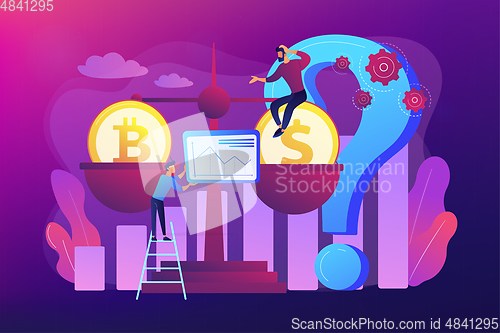 Image of Bitcoin price prediction concept vector illustration