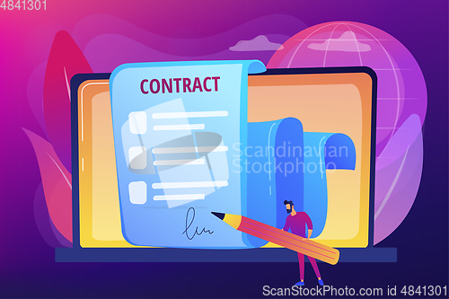 Image of Electronic contract concept vector illustration