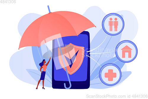 Image of On-demand insurance concept vector illustration.