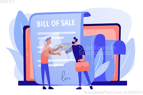 Image of Bill of sale concept vector illustration