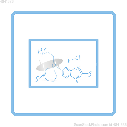 Image of Icon of chemistry formula on classroom blackboard