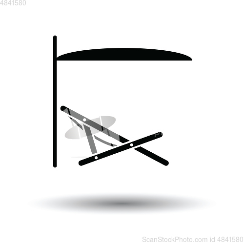 Image of Sea beach recliner with umbrella icon