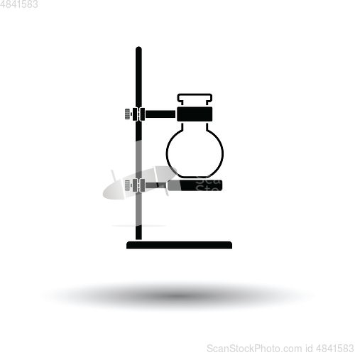 Image of Icon of chemistry flask griped in stand