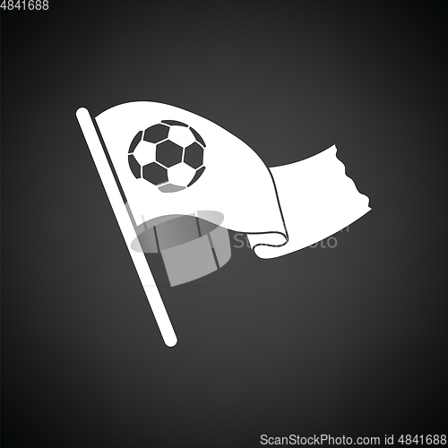 Image of Football fans waving flag with soccer ball icon