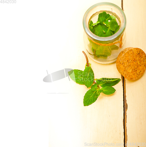 Image of fresh mint leaves on a glass jar