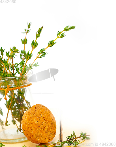 Image of fresh thyme on a glass jar