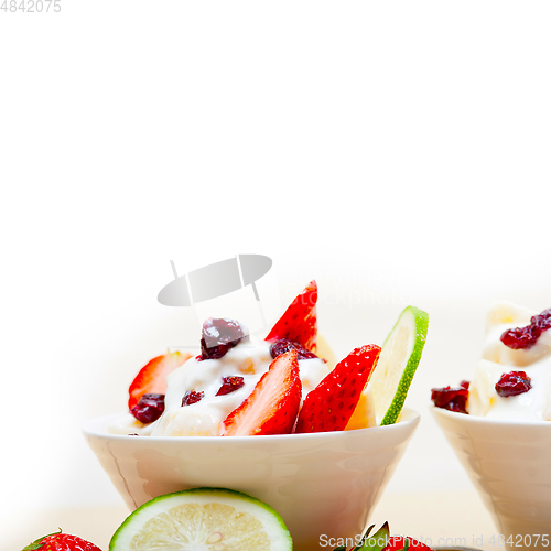 Image of fruit and yogurt salad healthy breakfast