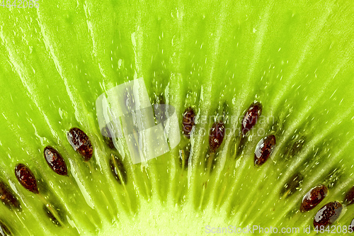 Image of fresh green kiwi macro