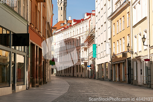 Image of empty street of Tallinn city old town