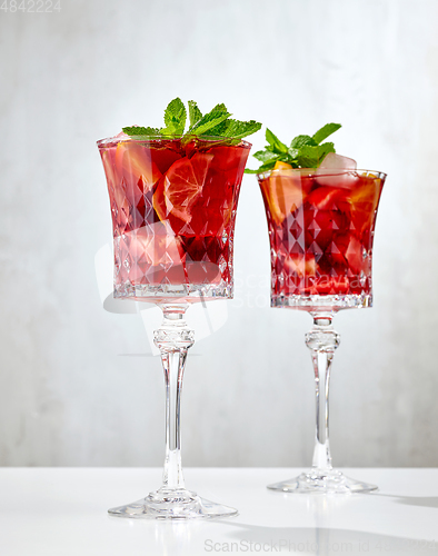 Image of two glasses of red sangria