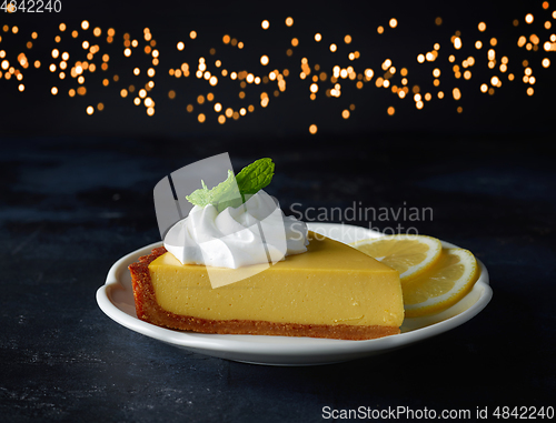 Image of slice of lemon tart