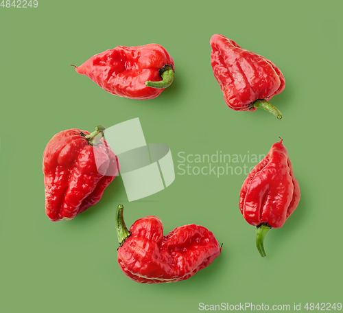 Image of hot red ghost peppers