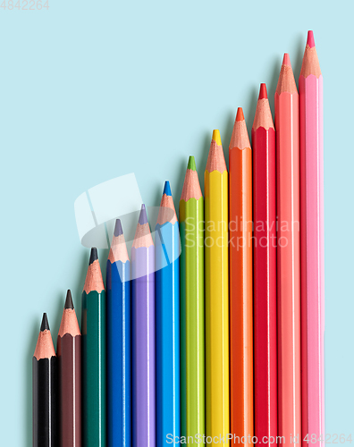 Image of wooden color pencils