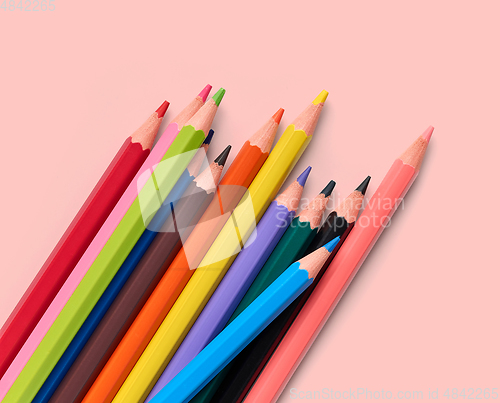 Image of wooden color pencils