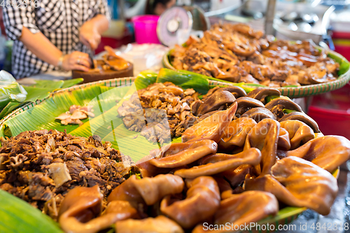 Image of Cooked meat in market 