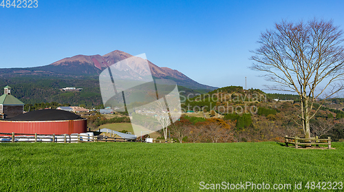 Image of Beautiful landscape with mount Kirishima