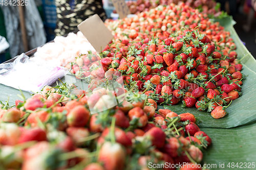 Image of Fresh strawberry in wet market