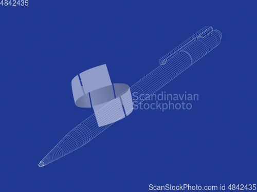 Image of 3d model of pen